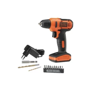 Black Decker Furadeira e Parafusadeira 3/8 Pol Bateria, 900 Rpm, 13 Acessórios, Potência e Versatilidade, Modelo ld12s, 12v